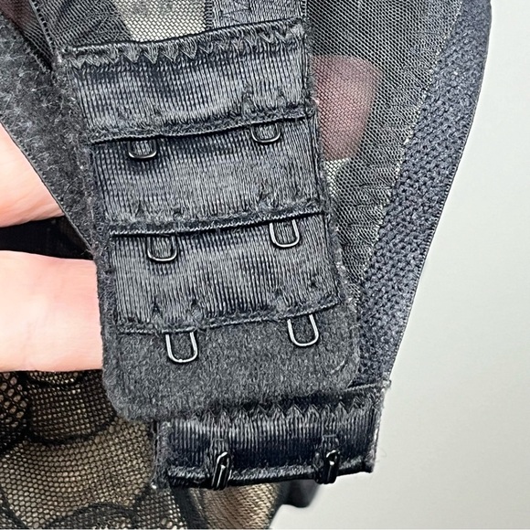 Wacoal 855225 black Stark Beauty sheer mesh lace underwire unlined bra, 36D. - Picture 6 of 10